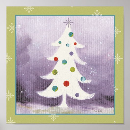 Weißer Weihnachtsbaum Poster (Vorne)