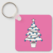 Weißer Weihnachtsbaum Schlüsselanhänger (Vorderseite)