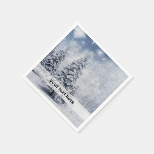 Weißer Weihnachtsbaum Serviette (Ecke)