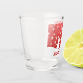 Weißer Weihnachtsbaum und Schneemann Schnapsglas (Links)