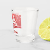 Weißer Weihnachtsbaum und Schneemann Schnapsglas (Rechts)