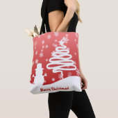 Weißer Weihnachtsbaum und Schneemann Tasche (Von Nahem)