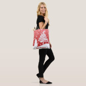Weißer Weihnachtsbaum und Schneemann Tasche (Am Model)