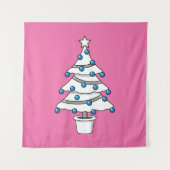 Weißer Weihnachtsbaum Wandteppich (Vorderseite)