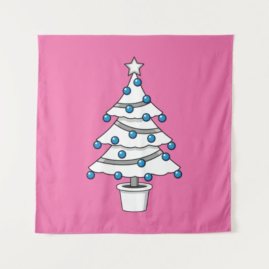 Weißer Weihnachtsbaum Wandteppich (Vorderseite)