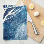 Weißer Weihnachtsbirnenschnee Geschirrtuch (Viertel Falte)