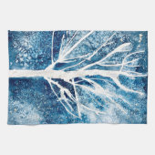 Weißer Weihnachtsbirnenschnee Geschirrtuch (Horizontal)