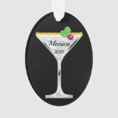 Weißer Weihnachtscocktail Personalisiert Ornament (Vorderseite)