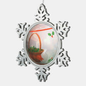 Weißer Weihnachtskolben Schneeflocken Zinn-Ornament (Rechts)