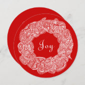 Weißer Weihnachtskranz Feiertagskarte (Vorne/Hinten)