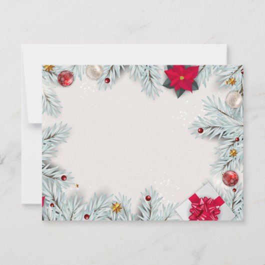 Weißer Weihnachtsrahmen Feiertagskarte (Vorderseite)