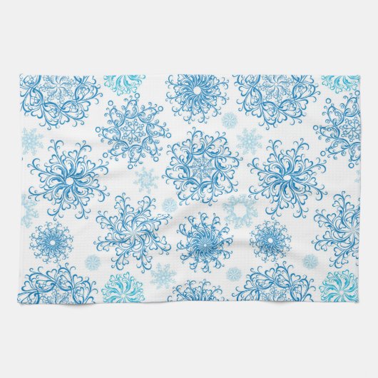 Weißer Weihnachtsschneeflocken Küchentücher (Horizontal)