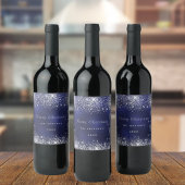 Weißer Weihnachtsstaub Glitzer Silber Weinetikett