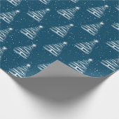 Weißer Weihnachtssternbaum in Blau Geschenkpapier (Ecke)