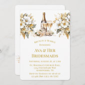 Weißer Wein Glas Champagner Brunch & Bubbly Einladung (Vorne/Hinten)