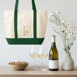 Weißer Wein Lover Tagebeutel mit Funny Sprichwort Tragetasche