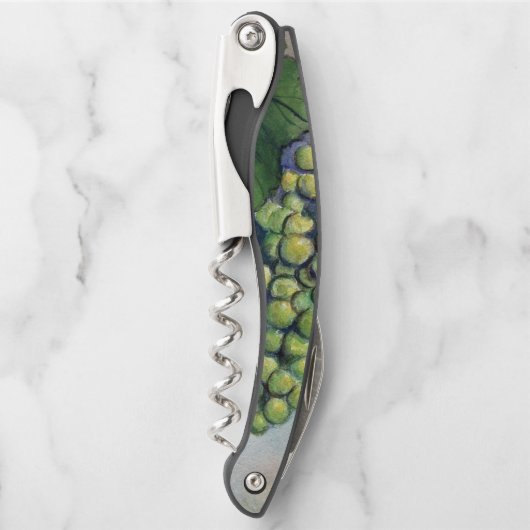 Weißer Wein Lover Trauben Personalisierter Korkenz Kellnermesser (Vorderseite)