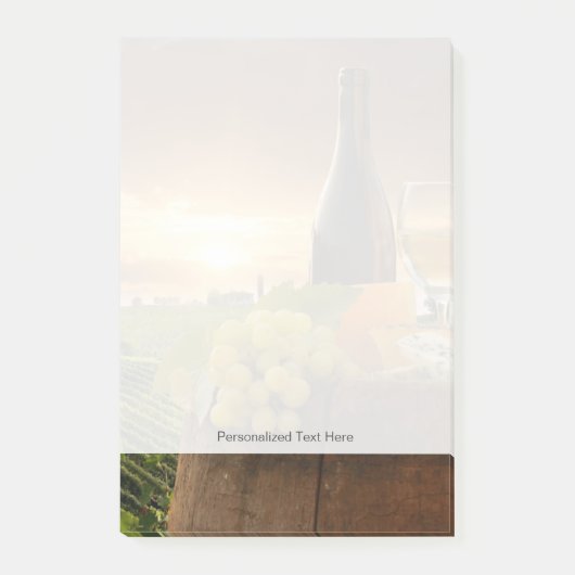 Weißer Wein mit Barrel auf Weinberg im Chianti Post-it Klebezettel (Vorderseite)
