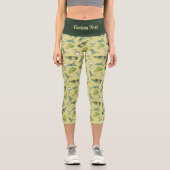 Weißer Wein Muster Capri Leggings (Vorderseite)