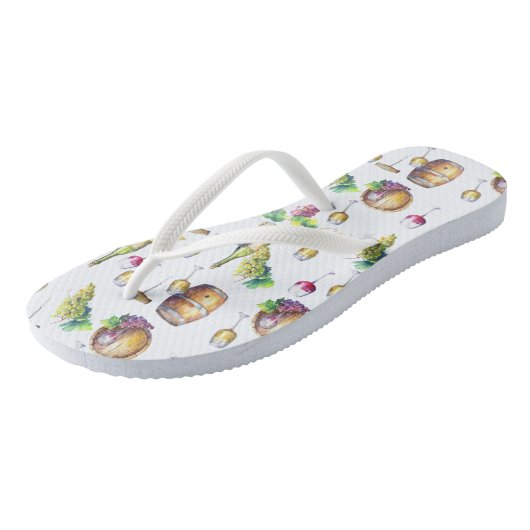 Weißer Wein Roter Weinberg Weinkultur und Erde Badesandalen (Schrägansicht)