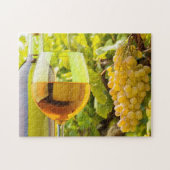 Weißer Wein und Trauben Puzzle (Horizontal)