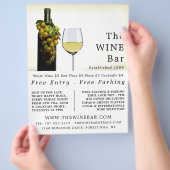 Weißer Wein und Weintrauben, Weinbau Bar/Weinkelle Flyer (Hand)