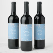 Weißer Weinzweig Winter Blue Custom Wine Labels Weinetikett (Flaschen)
