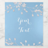 Weißer Weinzweig Winter Blue Custom Wine Labels Weinetikett (Einzelnes Label)