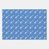 Weißer Weißer Thunfisch auf Ägäischem Blau im groß Geschenkpapier Set (Vorderseite 3)