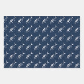 Weißer Weißer Thunfisch auf Meeresblau im großen S Geschenkpapier Set (Vorderseite)