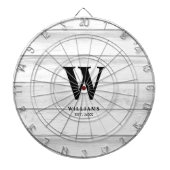 Weißer Weißholz aus rustikalem Land Personalisiert Dartscheibe (vorne)