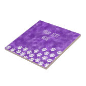 Weißer Welpenpaw druckt Wasserfarben, benutzerdefi Fliese (Seite)