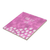 Weißer Welpenpaw druckt Wasserfarben, benutzerdefi Fliese (Seite)