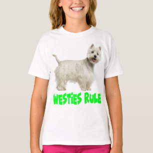 Weißer West Highland Terrier Welpe Hund Westie Lie T-Shirt