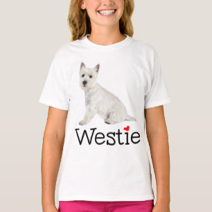 Weißer West Highland Terrier Welpe Hund Westie Lie T-Shirt