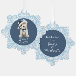 Weißer Westie Weihnachten Ornament Karte
