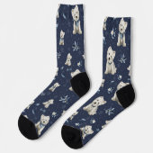 Weißer Westie Weihnachten Socken (Linkes Detail)