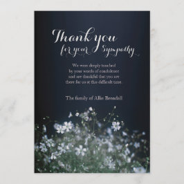 Weißer Wildblumen-Trauerfall danken Ihnen Dankeskarte
