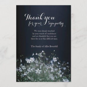 Weißer Wildblumen-Trauerfall danken Ihnen Dankeskarte