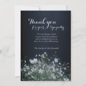 Weißer Wildblumen-Trauerfall danken Ihnen Dankeskarte (Vorderseite)