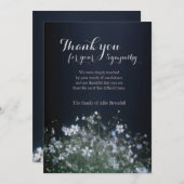 Weißer Wildblumen-Trauerfall danken Ihnen Dankeskarte (Vorne/Hinten)