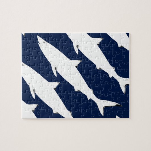 Weißer Wildhai - Meerestiere Puzzle (Horizontal)