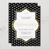 Weißer Winter auf Schwarz und Gold Weihnachten Par Ankündigung (Vorne/Hinten)