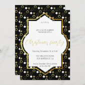 Weißer Winter auf Schwarz und Gold Weihnachten Par Ankündigung (Vorne/Hinten)