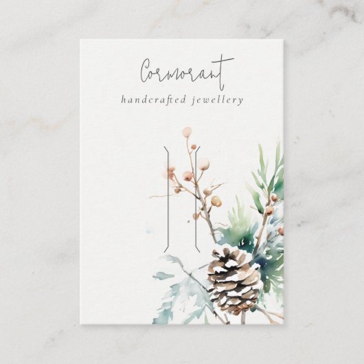 Weißer Winter Berries Button Display Holder Visitenkarte (Vorderseite)