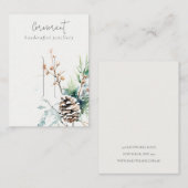 Weißer Winter Berries Button Display Holder Visitenkarte (Vorne/Hinten)