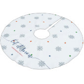 Weißer Winter Lass es schneien individuelle Name Polyester Weihnachtsbaumdecke (Schrägansicht)