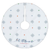 Weißer Winter Lass es schneien individuelle Name Polyester Weihnachtsbaumdecke (Vorderseite)