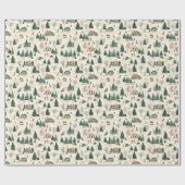 Weißer Winter: Schnee, Bäume und Schlittenfahrt Geschenkpapier (Flach)