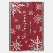 Weißer Winter Schneeflocken auf Rot Decke (Vorderseite Vertikal)